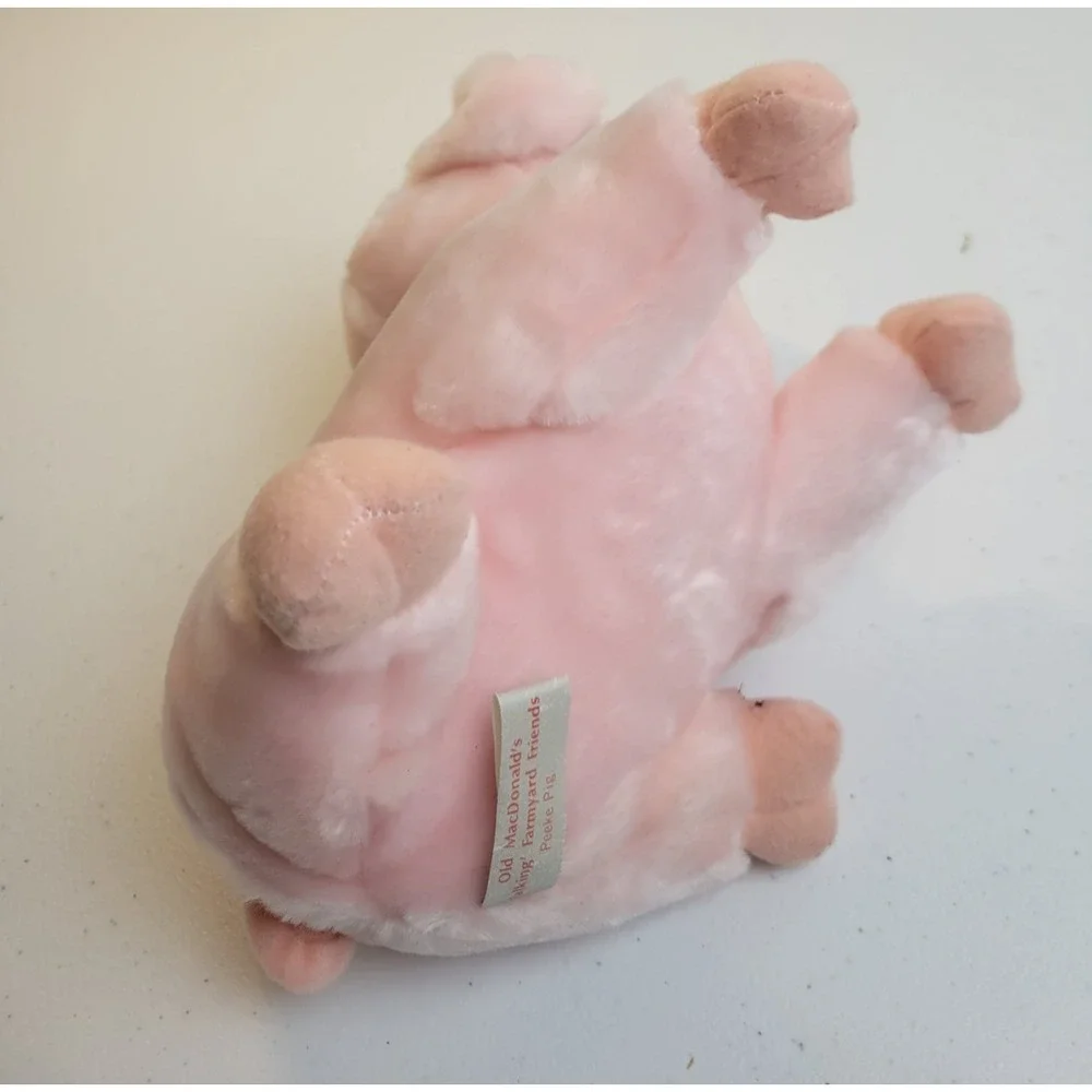 VTG Metacom Peeke Pig Talking Farmyard Plush Toy Squeeze Oink Pnk *Flaw no Sound